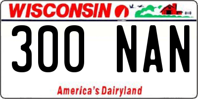 WI license plate 300NAN