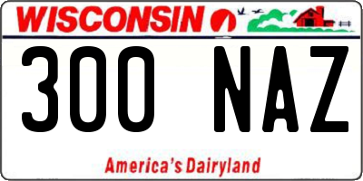 WI license plate 300NAZ