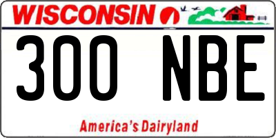 WI license plate 300NBE
