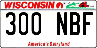 WI license plate 300NBF