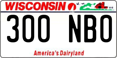 WI license plate 300NBO