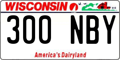 WI license plate 300NBY