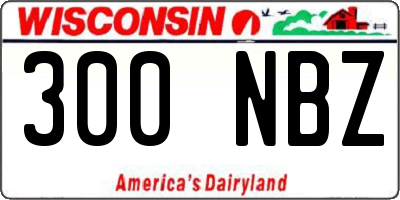 WI license plate 300NBZ