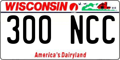 WI license plate 300NCC
