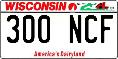 WI license plate 300NCF