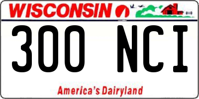 WI license plate 300NCI