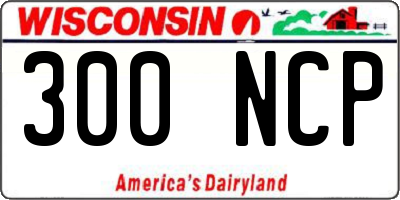 WI license plate 300NCP