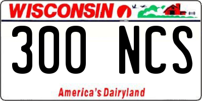 WI license plate 300NCS