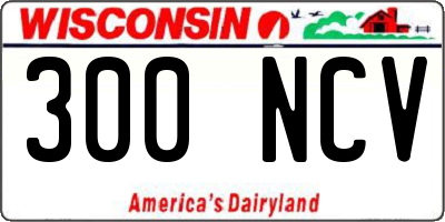 WI license plate 300NCV
