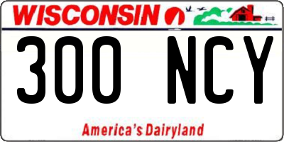 WI license plate 300NCY