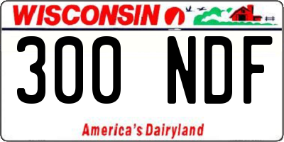 WI license plate 300NDF