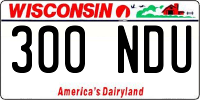 WI license plate 300NDU