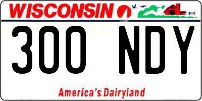 WI license plate 300NDY