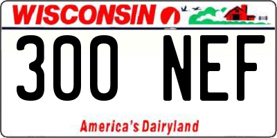 WI license plate 300NEF