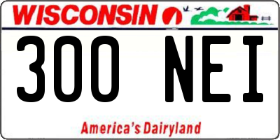 WI license plate 300NEI