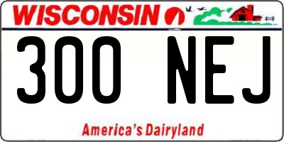 WI license plate 300NEJ