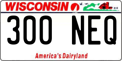 WI license plate 300NEQ