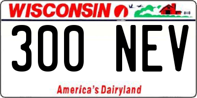 WI license plate 300NEV