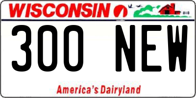 WI license plate 300NEW