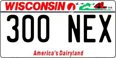 WI license plate 300NEX