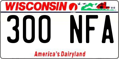 WI license plate 300NFA