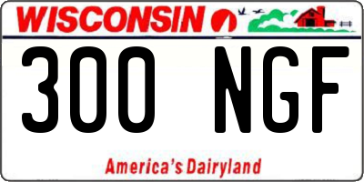 WI license plate 300NGF