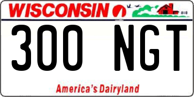 WI license plate 300NGT