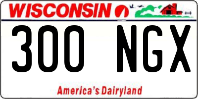 WI license plate 300NGX
