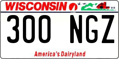 WI license plate 300NGZ
