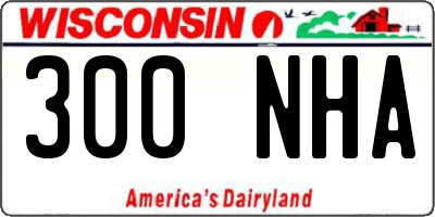 WI license plate 300NHA