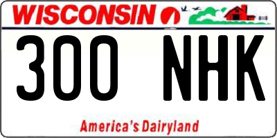 WI license plate 300NHK