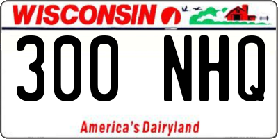 WI license plate 300NHQ