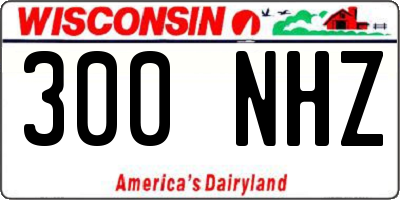 WI license plate 300NHZ