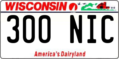 WI license plate 300NIC