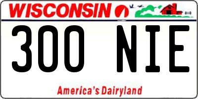 WI license plate 300NIE