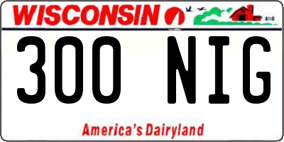 WI license plate 300NIG