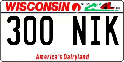 WI license plate 300NIK