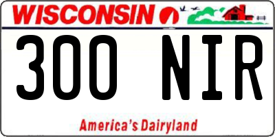 WI license plate 300NIR
