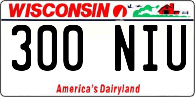 WI license plate 300NIU