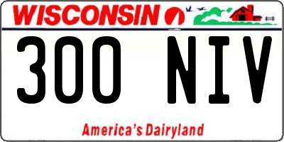WI license plate 300NIV