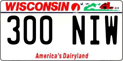 WI license plate 300NIW