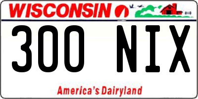 WI license plate 300NIX