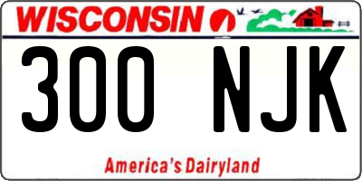 WI license plate 300NJK