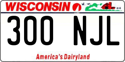 WI license plate 300NJL