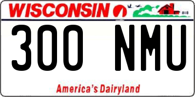 WI license plate 300NMU