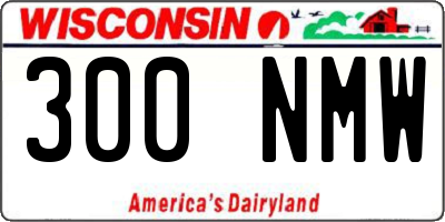 WI license plate 300NMW