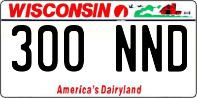 WI license plate 300NND
