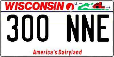 WI license plate 300NNE
