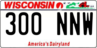 WI license plate 300NNW