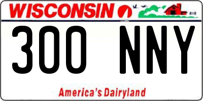 WI license plate 300NNY